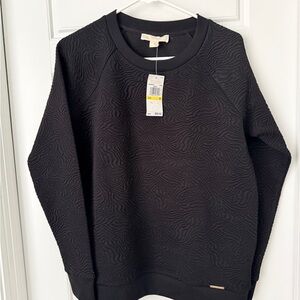 Michael Kors Black Textured Crewneck Sweater